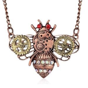 Steampunk Bee Pendant Necklace